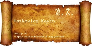 Matkovics Kevin névjegykártya
