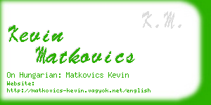 kevin matkovics business card